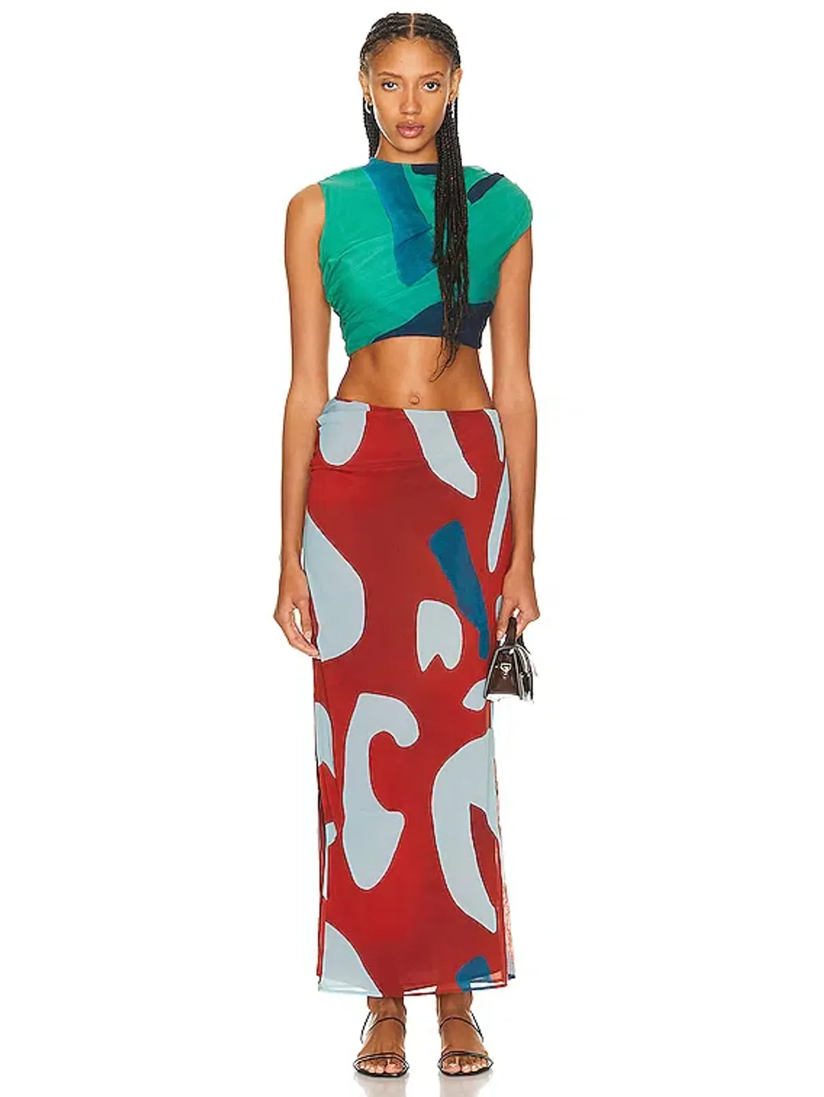 Sir the Label Frankie Gathered Skirt & Emerald Top Set Ruby Reflection Size 6 - Image 2