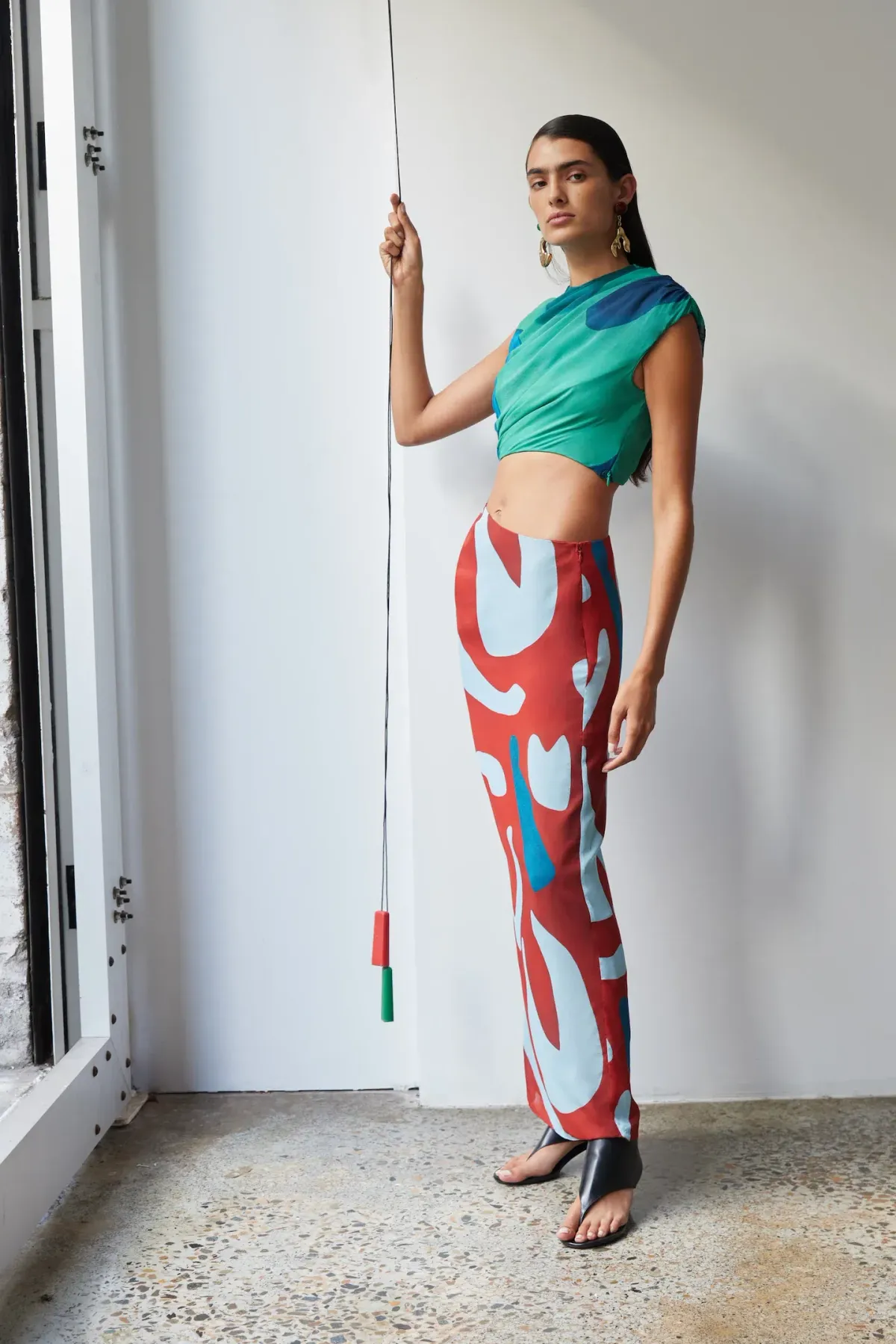 Sir the Label Frankie Gathered Skirt & Emerald Top Set Ruby Reflection Size 6 - Image 1