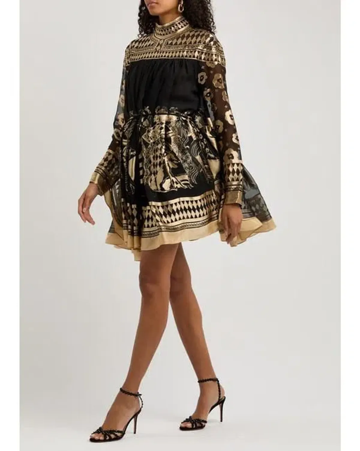 Zimmermann The Illustration Otto Mini Dress in Black/Tea Size OP/Au 6 - Image 3