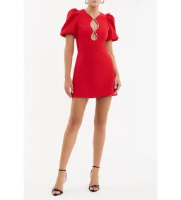 Rebecca Vallance Karina Puff Sleeve Mini Dress Red Size 8 for rent on The Volte - image 1
