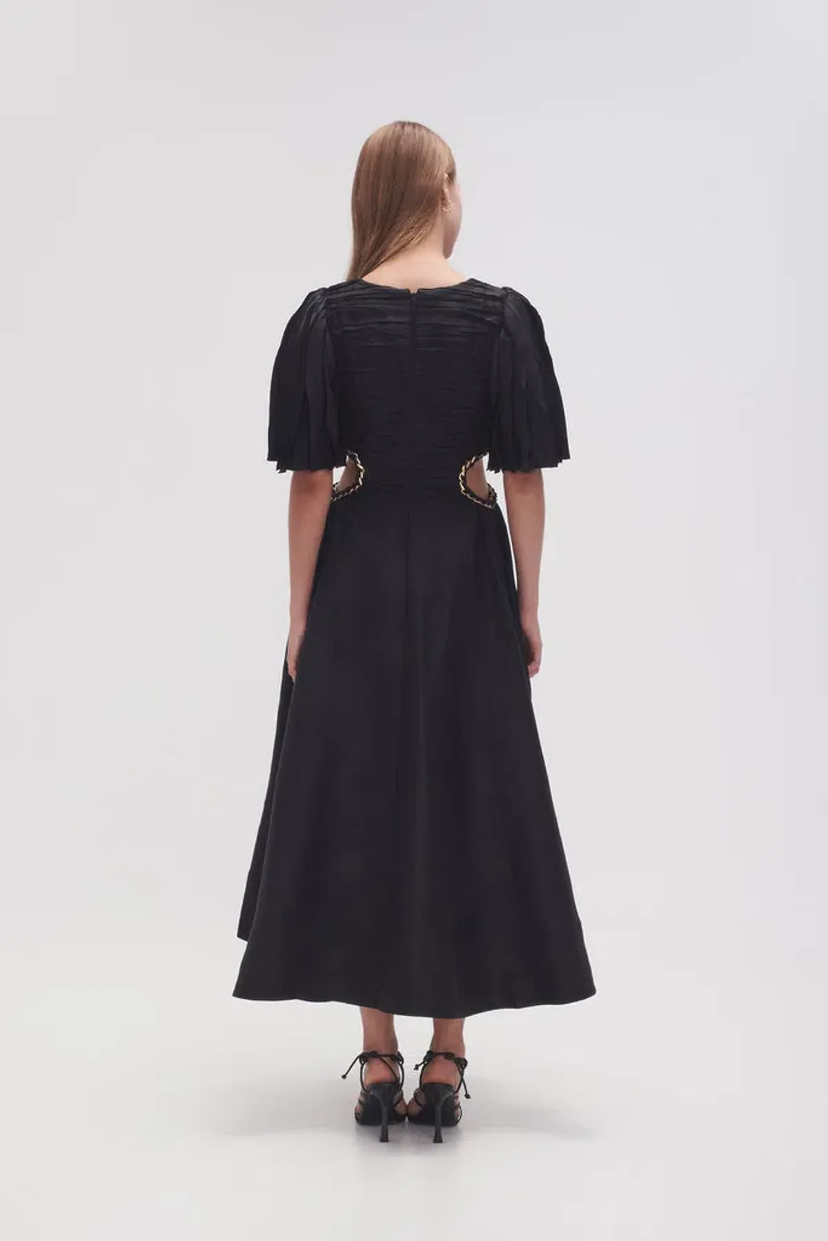 Aje Monica Chainlink Midi Dress Black Size 16 - Image 3