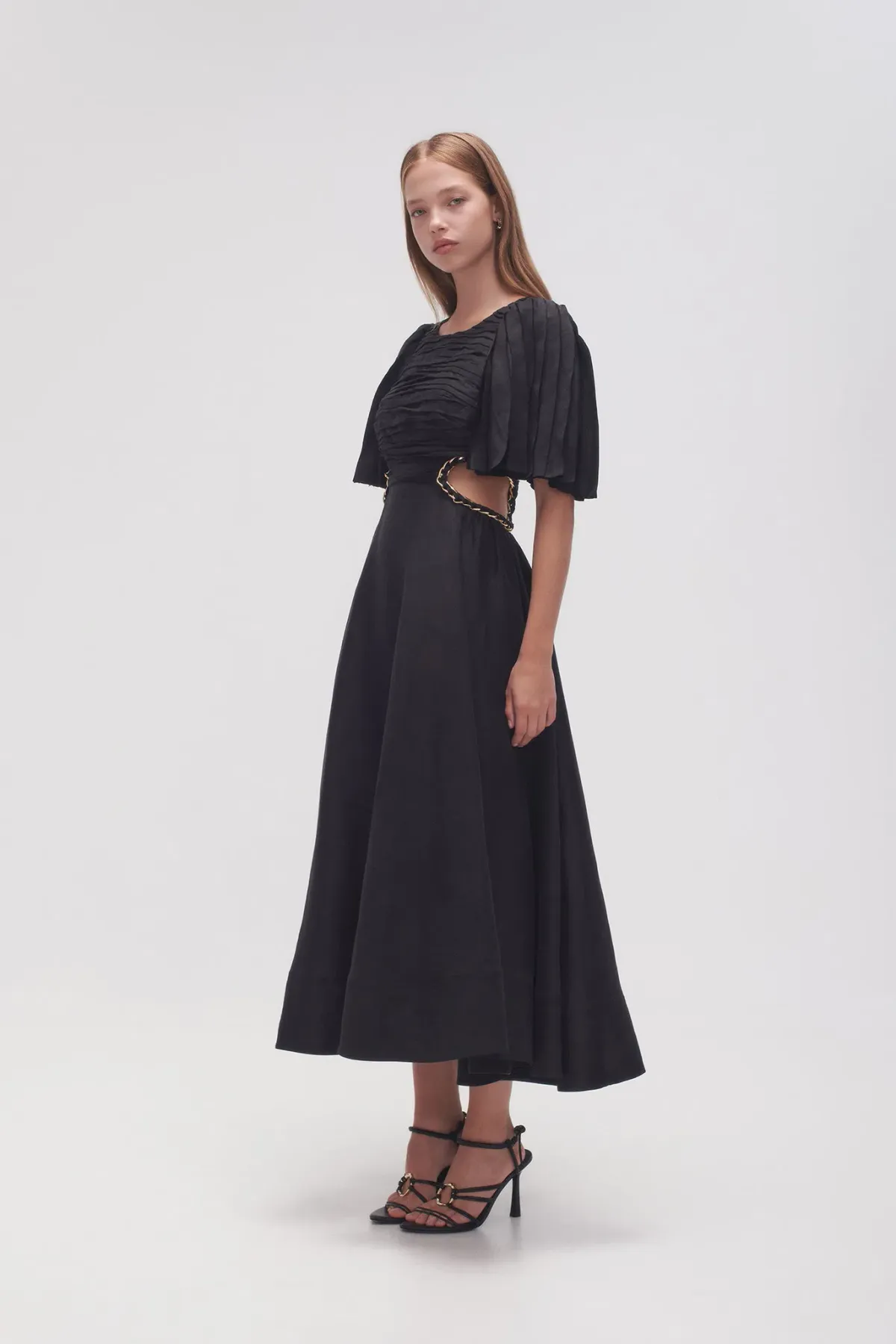 Aje Monica Chainlink Midi Dress Black Size 16 - Image 2