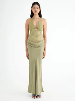 Benni Miko Maxi Dress Pear Green Size 10 for rent on The Volte - image 1