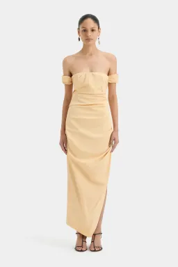 Sir the Label Carmen Draped Gown Light Peach Size 2 / AU 10 for rent on The Volte - image 2