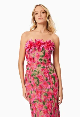 Elliatt Valentina Midi Dress Pink Multi Floral Size 8 for rent on The Volte - image 2