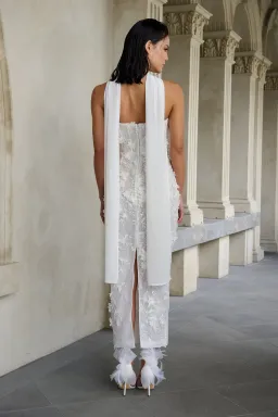 Eliya The Label Paulina Midi Dress White Size M / AU 10 for rent on The Volte - image 3