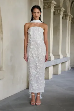 Eliya The Label Paulina Midi Dress White Size M / AU 10 for rent on The Volte - image 1