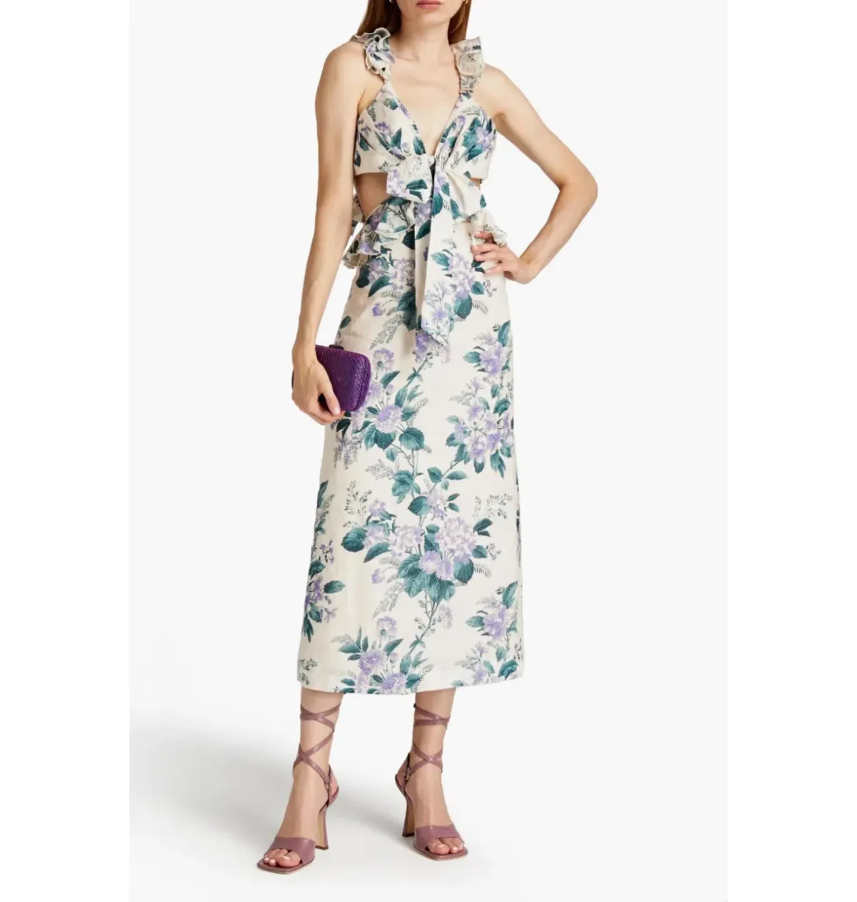 Zimmermann Cassia Ruffle Midi Dress Hydrangea Floral Size 2 / AU 12 - Image 1