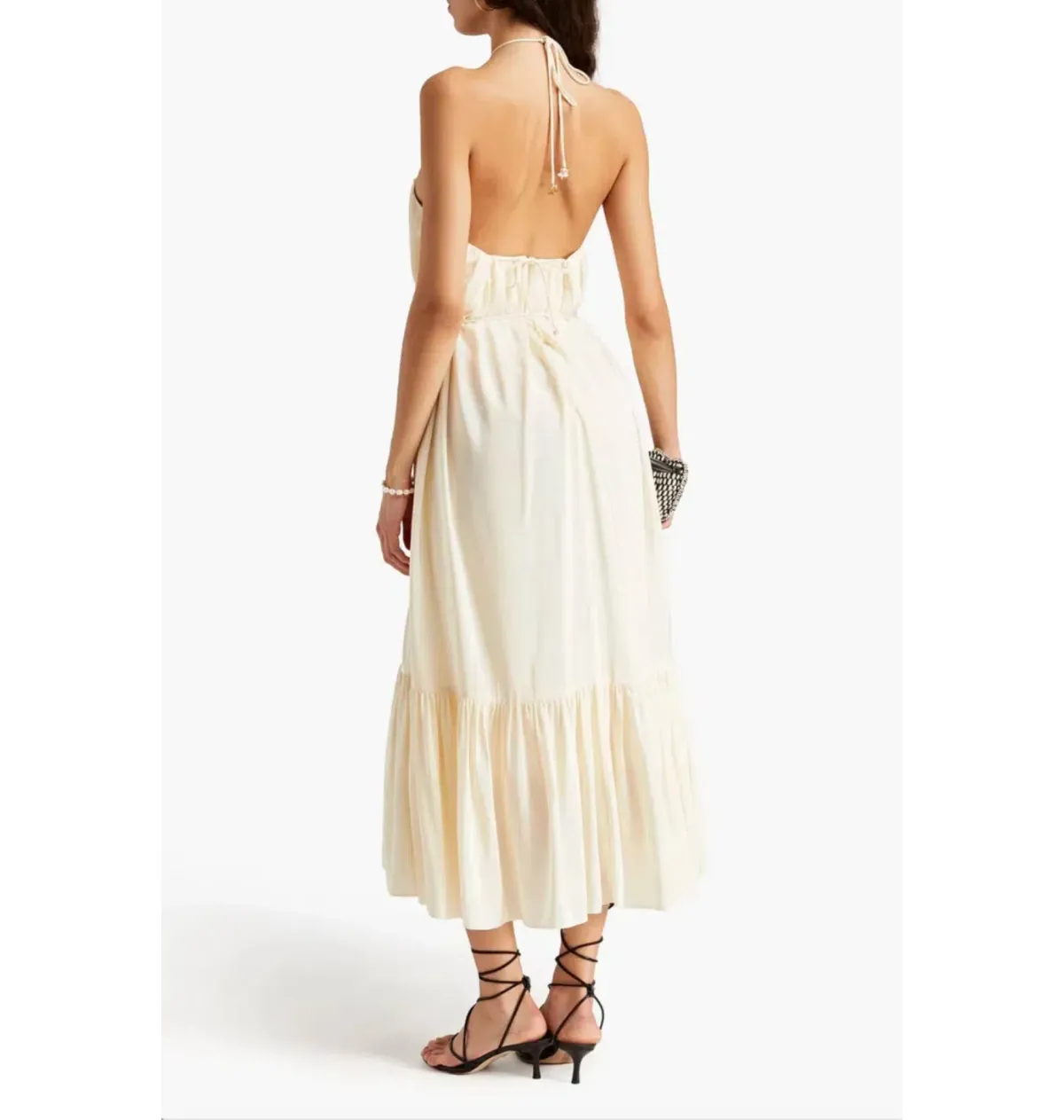 Zimmermann Halter Neck Midi Dress Cream Size 2 / AU 12 - Image 2
