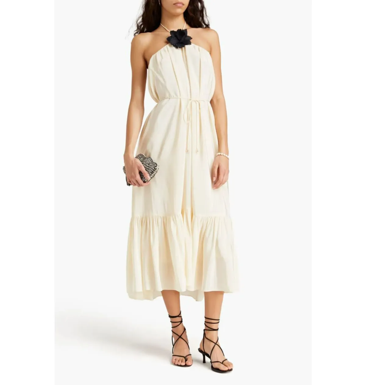Zimmermann Halter Neck Midi Dress Cream Size 2 / AU 12 - Image 1
