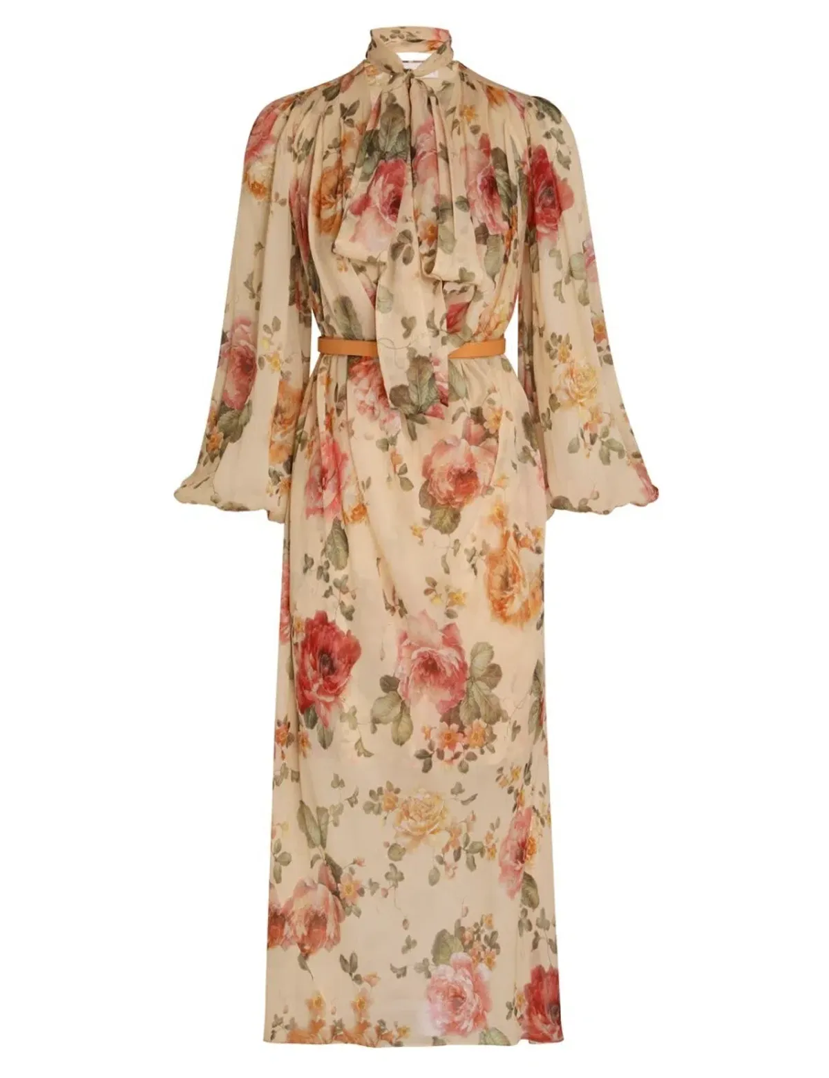 Zimmermann Luminosity Billow Dress Latte Floral Print Size 1 / AU 10 - Image 3