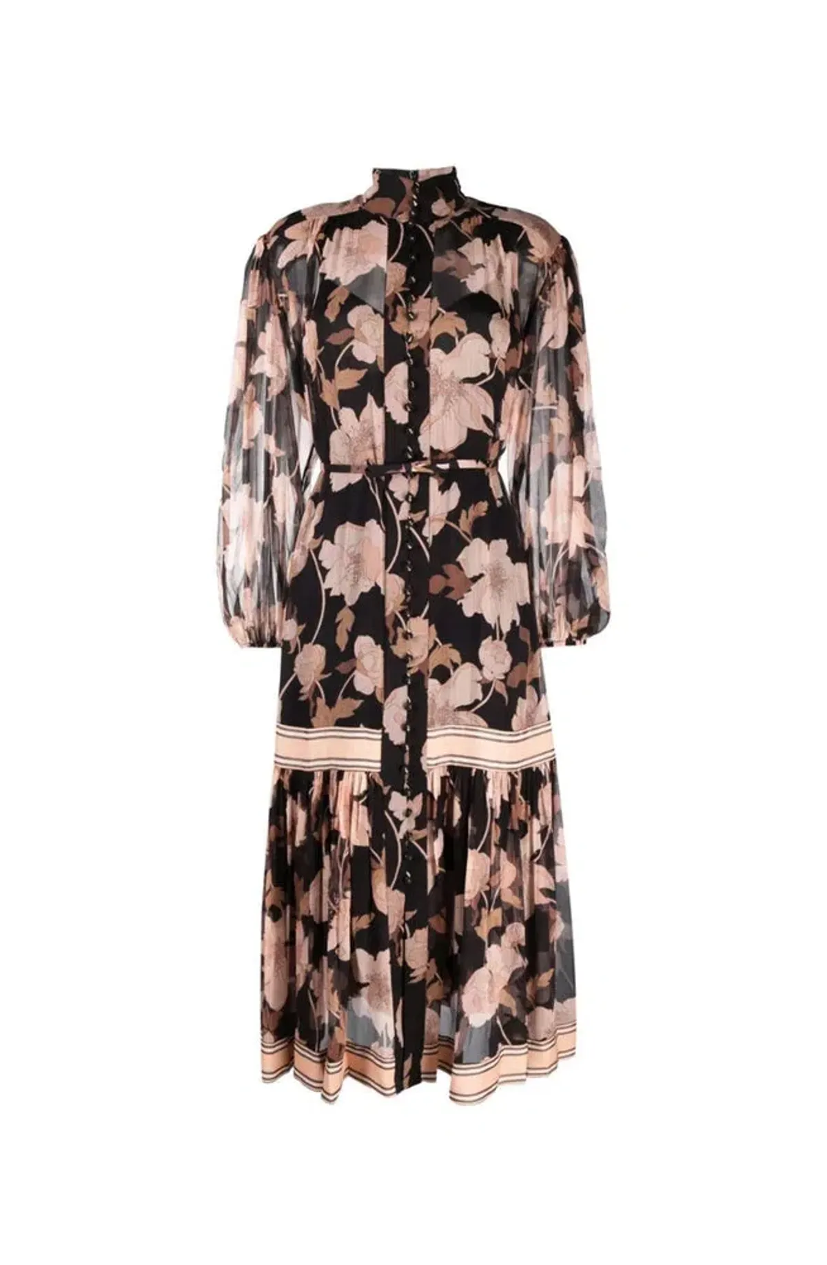Zimmermann Concert Peonies Panelled Midi Dress Black Peonies Size 0 / AU 8 - Image 4