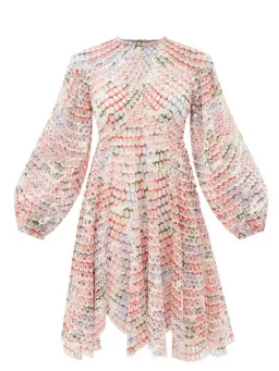 Zimmermann Poppy Eyelet Mini Dress Crimson Floral Size 0 / AU 8  for rent on The Volte - image 2