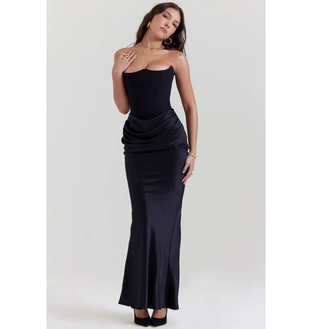 House of CB Persephone Strapless Corset Dress Black Size M / AU 10 - Image 2