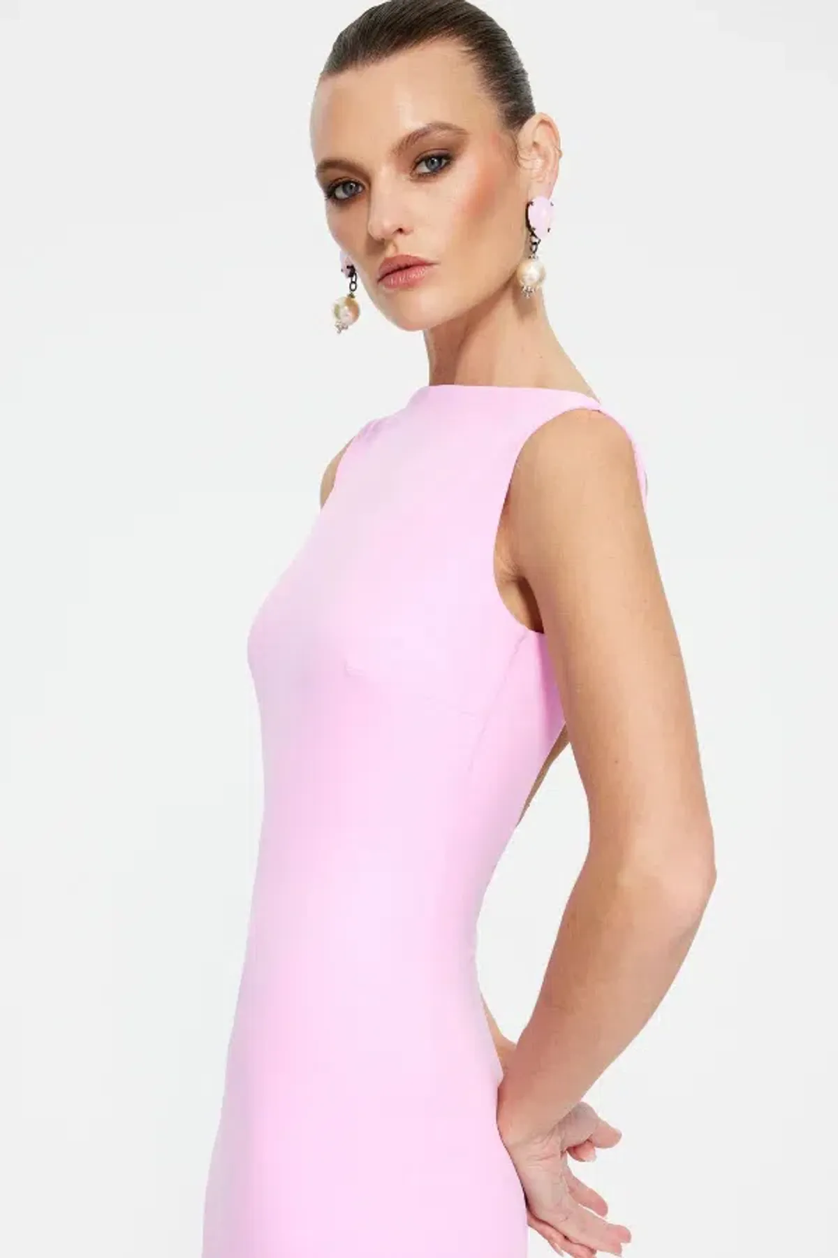 Effie Kats Verona Gown In Taffy Pink Size XS/Au 6 - Image 3