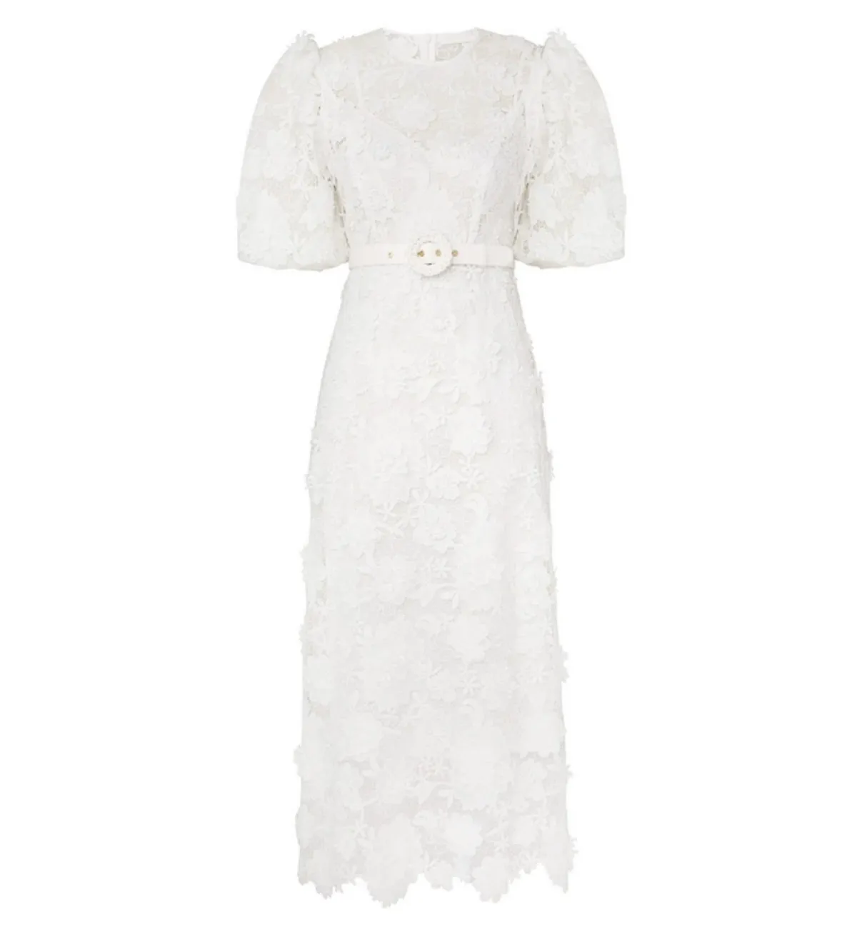 Zimmermann The Halliday Lace Flower Dress In Ivory Size 2/ Au12 - Image 3