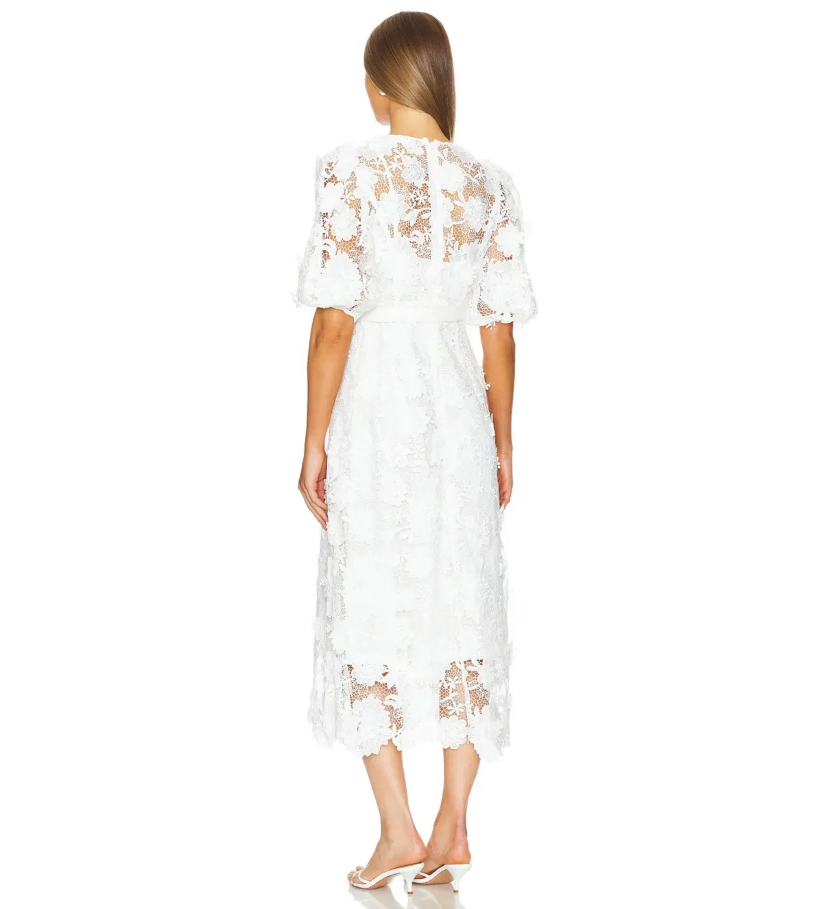 Zimmermann The Halliday Lace Flower Dress In Ivory Size 2/ Au12 - Image 2
