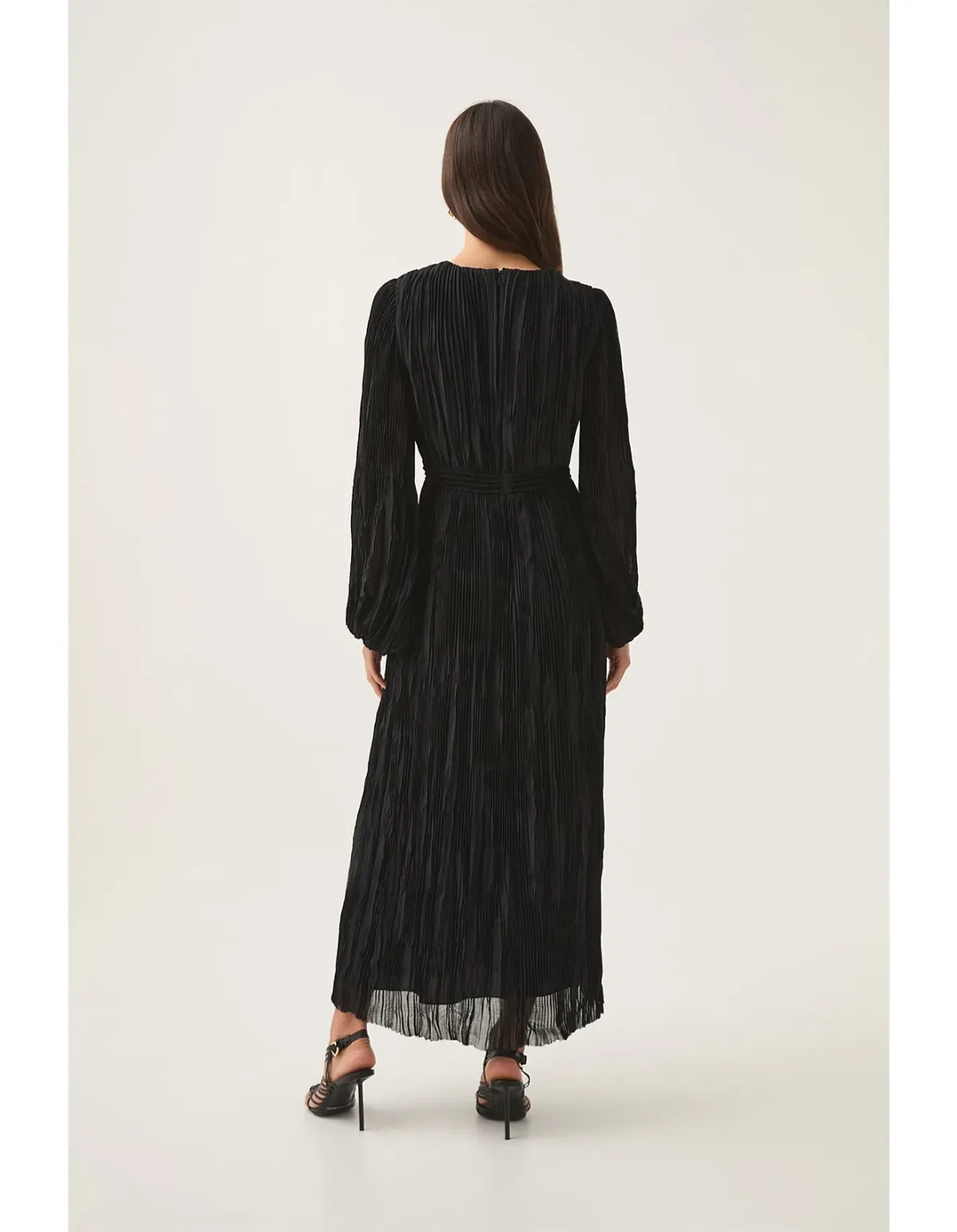 Aje Genevieve Pleated Midi Dress Black Size 12 - Image 3