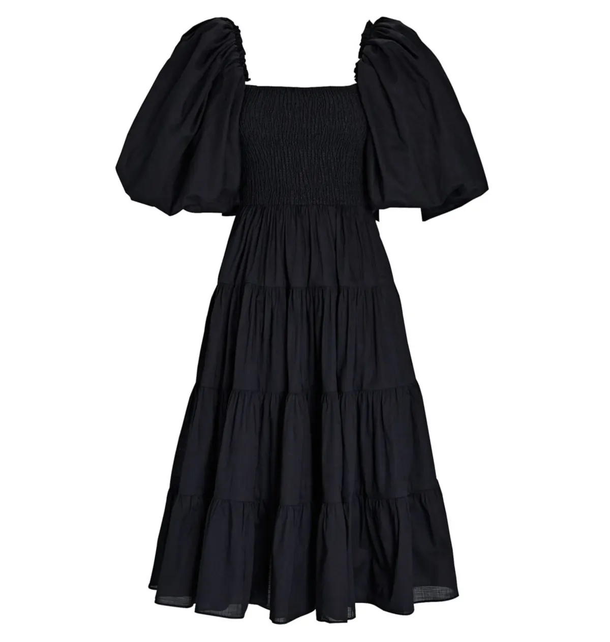 Aje Cherished Puff Sleeve Midi Dress Black Size AU 6   - Image 3