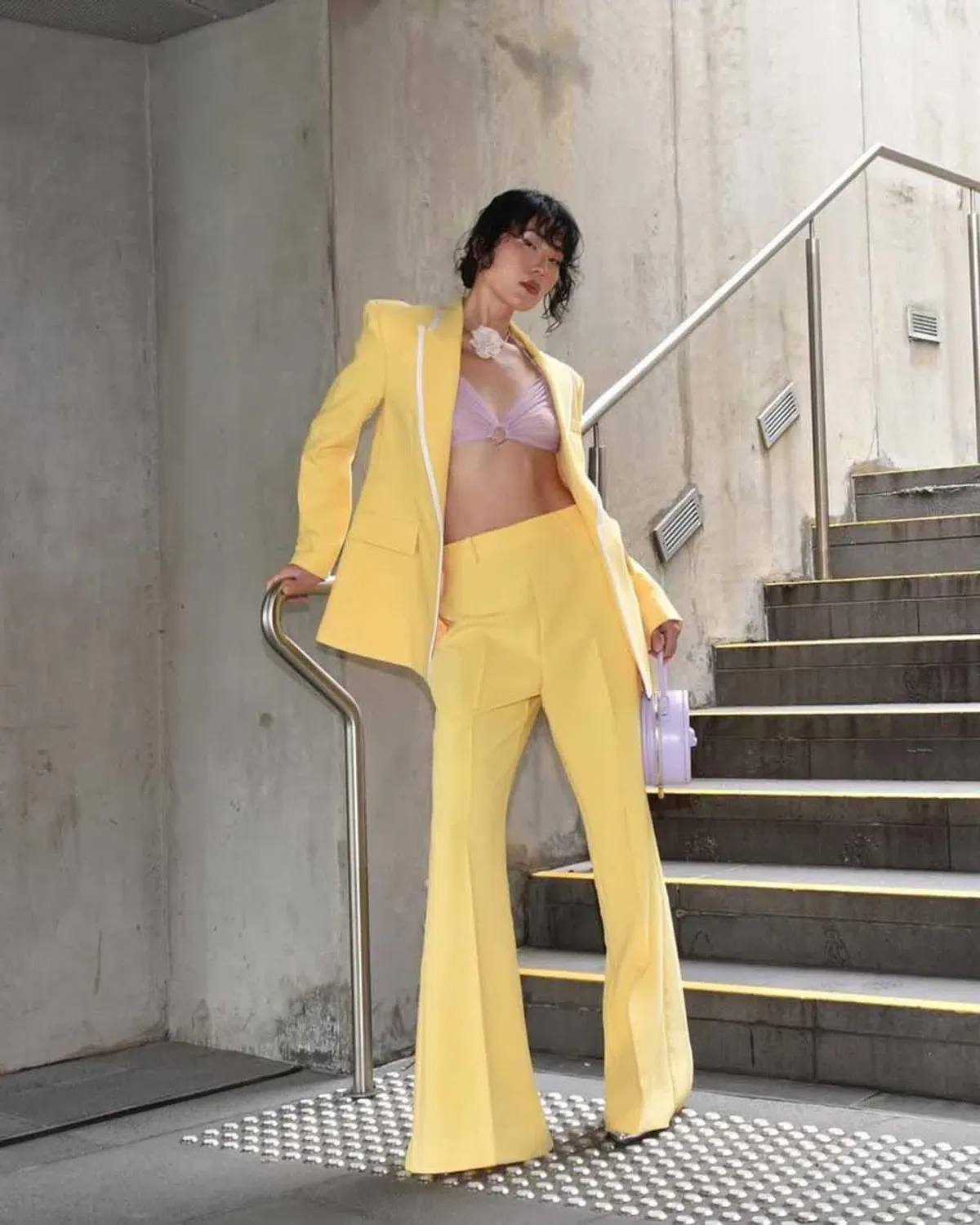 Leo Lin Two-Piece Suit Canary Size 12 - Image 1