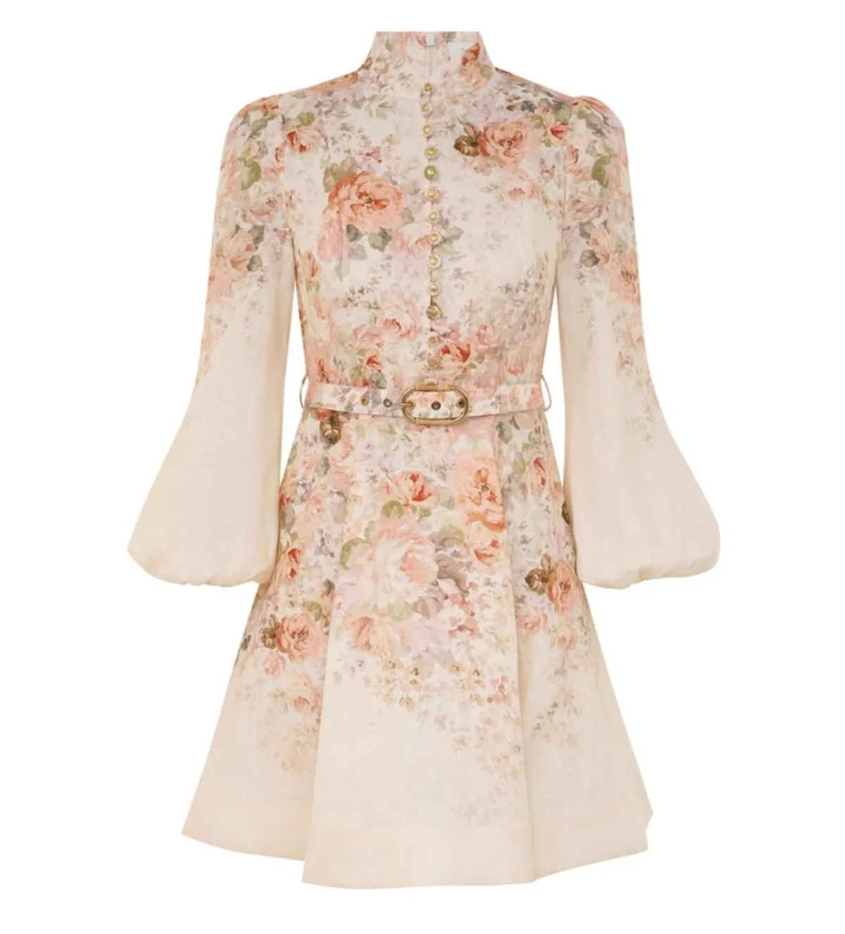 Zimmermann The Illustration Buttoned Mini in Cream Rococo Floral Size 2/Au 12 - Image 2