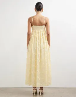 Minima Esenciales Tasnim Maxi Dress  Pastel Yellow  Size 8 for rent on The Volte - image 2