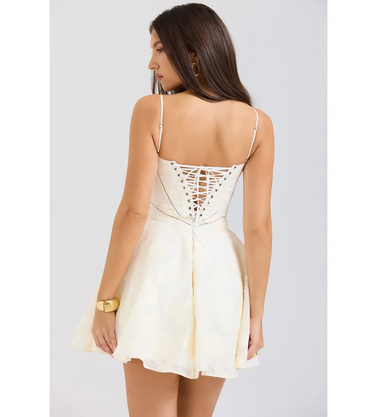 House of CB Serenita Dress Cream Floral Size XS/Au 6 - Image 2