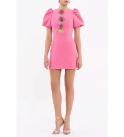 Rebecca Vallance Aubree Flower Mini Dress Pink  Size 8 for rent on The Volte - image 4