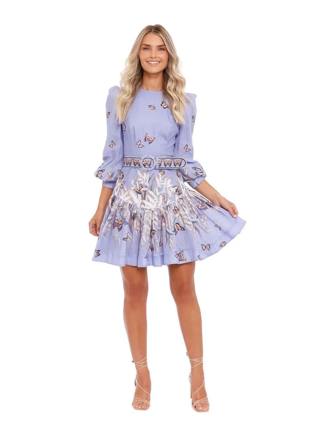Zimmermann Botanica Belted Mini Dress in Pandanus Size 1 / AU 10 - Image 1
