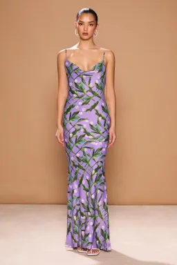 Sonya Moda Portofino Maxi Dress Tulipani Viola Floral Size 12 for rent on The Volte - image 1