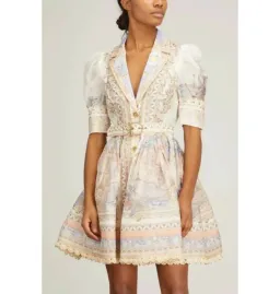 Zimmermann High Tide Mini Shirt Dress in Odyssey Print Size 3 / Au 14 for rent on The Volte - image 2