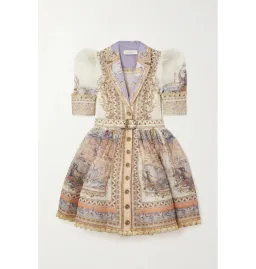 Zimmermann High Tide Mini Shirt Dress in Odyssey Print Size 3 / Au 14 for rent on The Volte - image 4