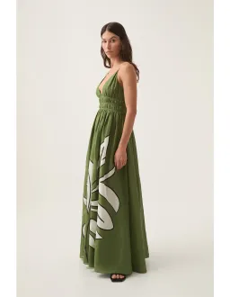 Aje Planetary Maxi Dress in Abstract Fern Size AU 8 for rent on The Volte - image 4