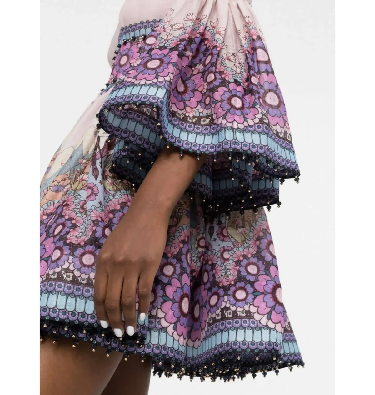 Zimmermann Celestial Bell Sleeve Mini Dress Gemini Zodiac Print Size 3 / AU 14 - Image 3