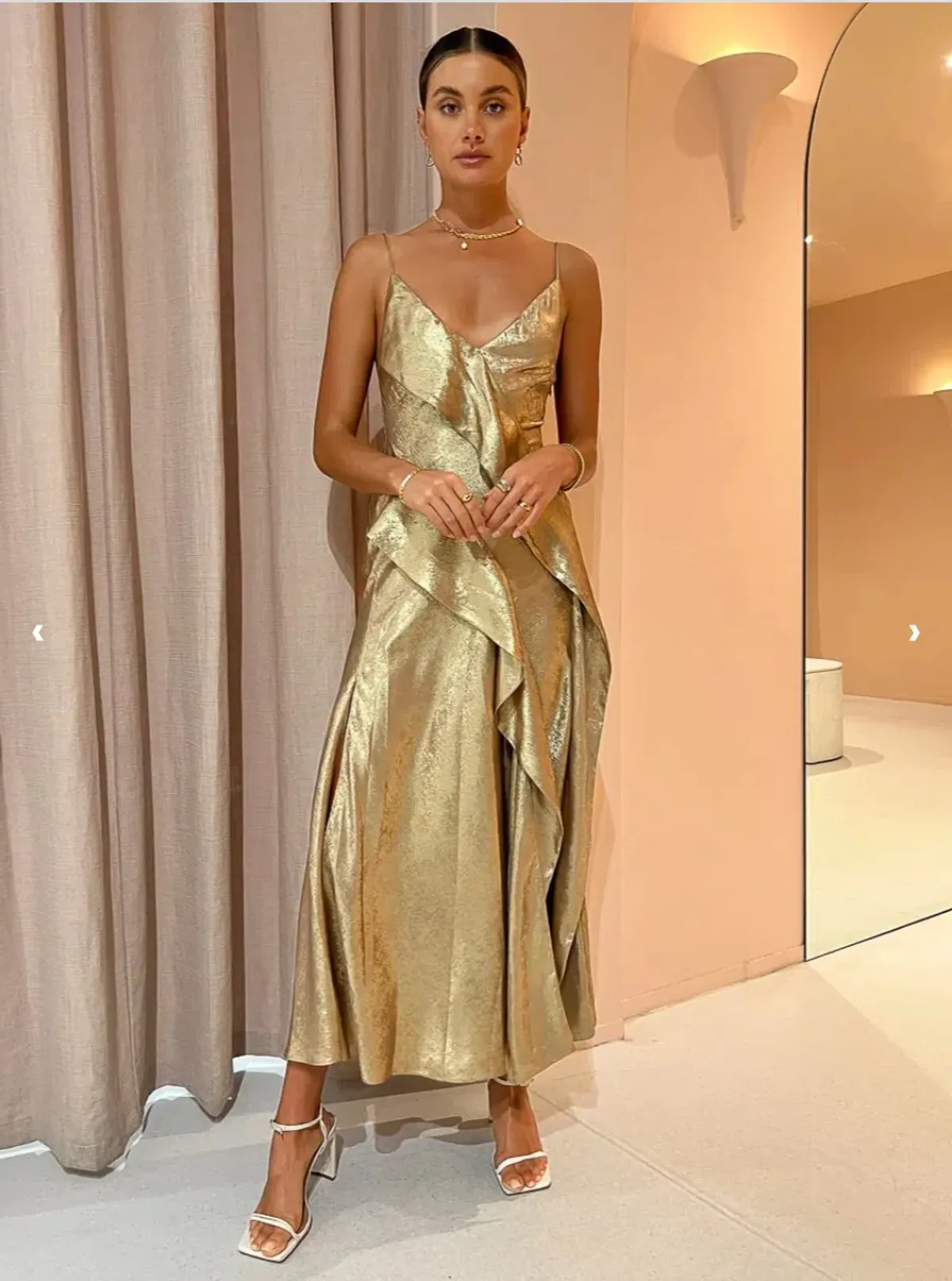 Acler Queensbridge Dress in Gold Size AU 10 - Image 2