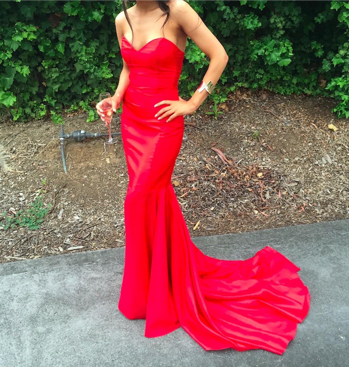 Strapless Red Formal Dress size 6 - Image 2