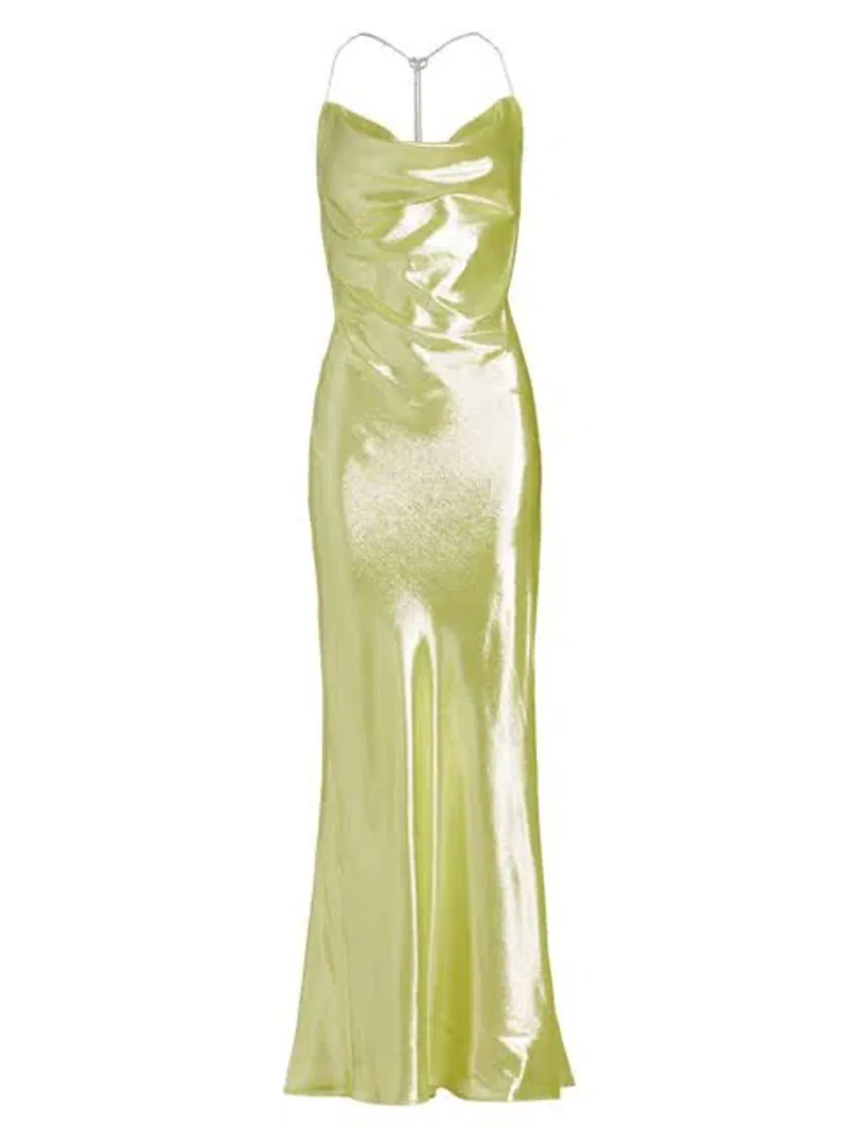 Michael Lo Sordo Nicole Drape Crystalline Dress Yellow Size 8 - Image 5