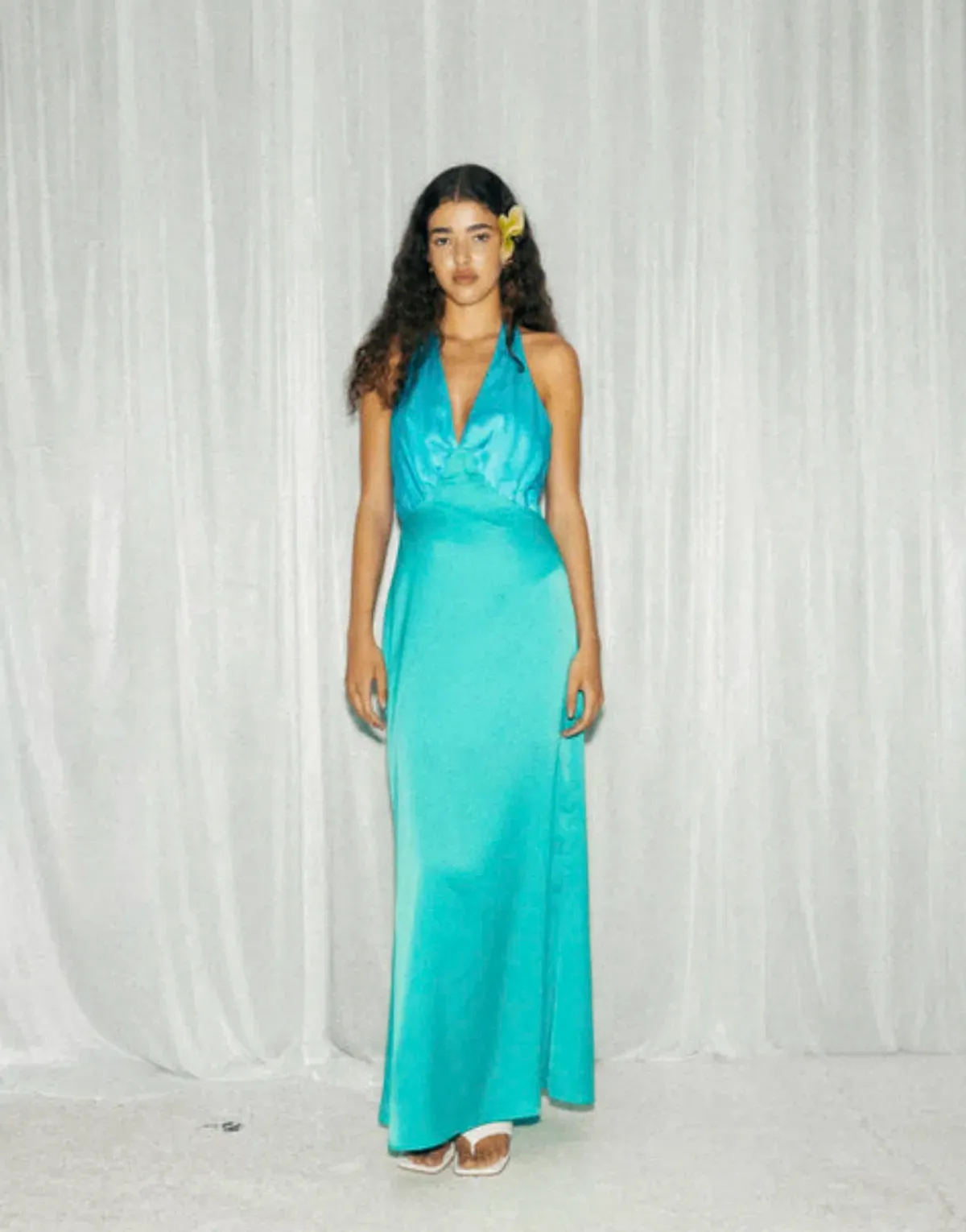 The Wolf Gang Oahu Slip Maxi Dress Aquamarine Blue & Green  Size S / AU 8  - Image 8