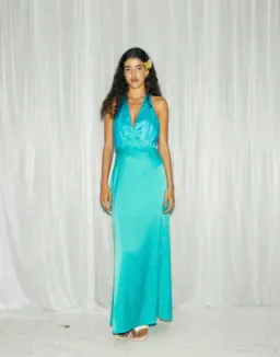 The Wolf Gang Oahu Slip Maxi Dress Aquamarine Blue & Green  Size S / AU 8  for rent on The Volte - image 8