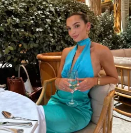 The Wolf Gang Oahu Slip Maxi Dress Aquamarine Blue & Green  Size S / AU 8  for rent on The Volte - image 1