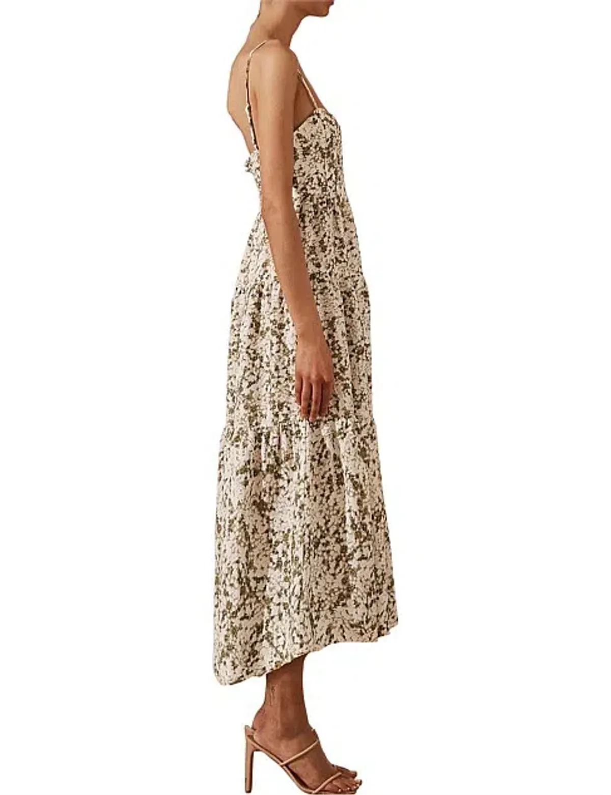 SHONA JOY SUZETTE TIERED MIDI LINEN DRESS - Image 4