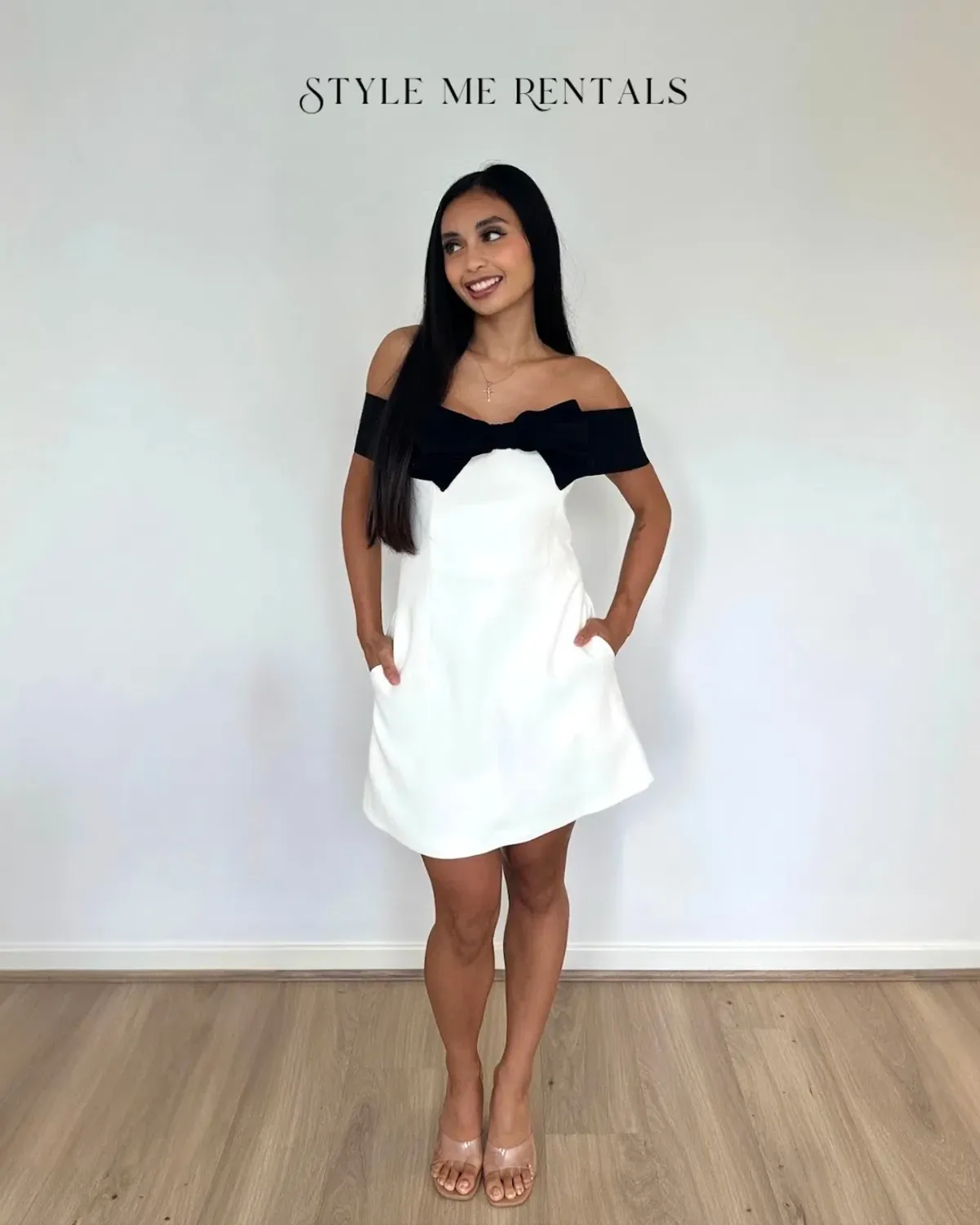 Yojani Boutique Margot Mini Dress Black and White Size M (AU 8) - Image 2