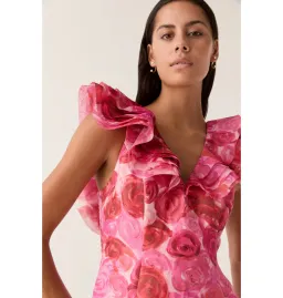 Aje Enchanted Plunge Midi Dress Misty rose Size AU 8 for rent on The Volte - image 2