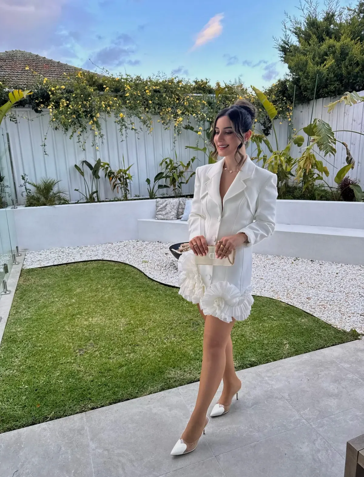 Acler Hampstead Blazer Dress In Ivory Size AU 8 - Image 3