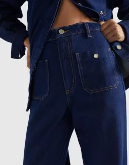 Seed Heritage Denim Classic Shirt Size 6 & Pocket High Waisted Jeans Size 10 Set Neptune Wash for rent on The Volte - image 6