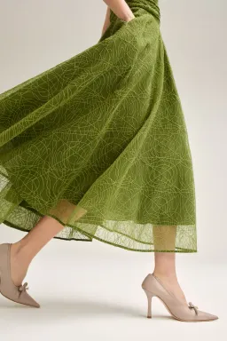 Scanlan Theodore Cornelli Gather Dress Olive Green Size 8 for rent on The Volte - image 5