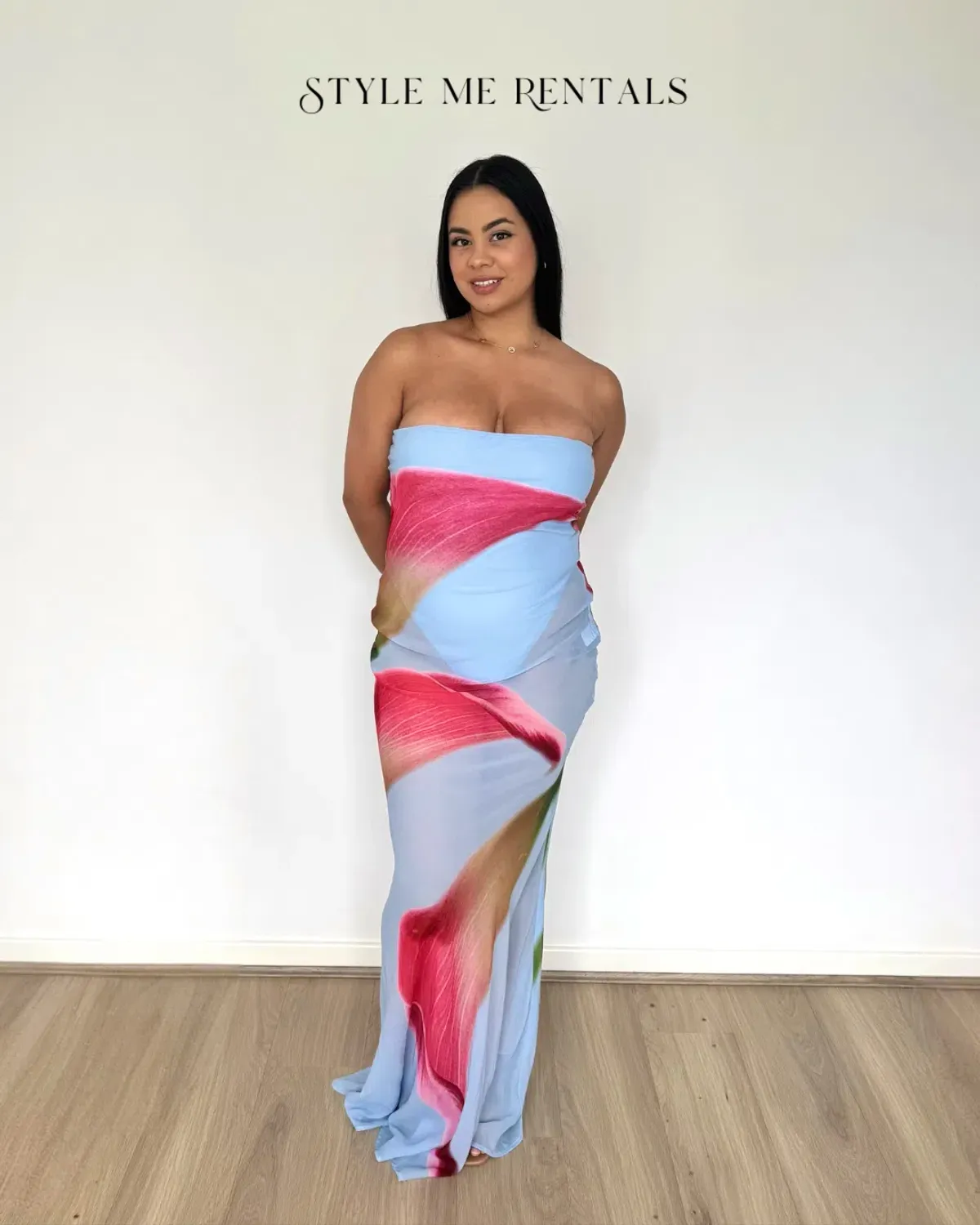 HNTR the Label Alessia Maxi Dress Calla Print Size M - Image 2