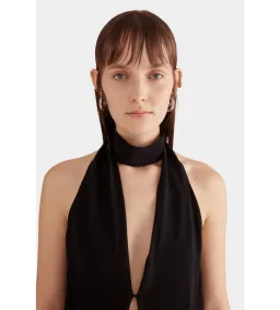 Venroy Silk Layered Halter Top Black Size XS/Au 6  for rent on The Volte - image 2