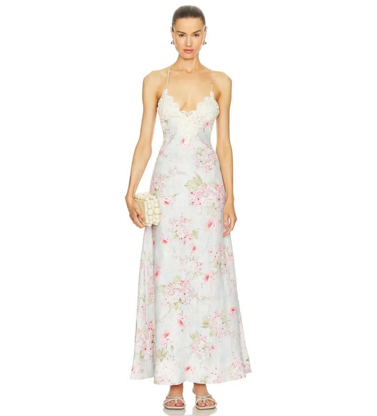 Zimmermann The Halliday A-line Midi Dress in Blue Watercolour Floral Size 1/Au 10  - Image 1