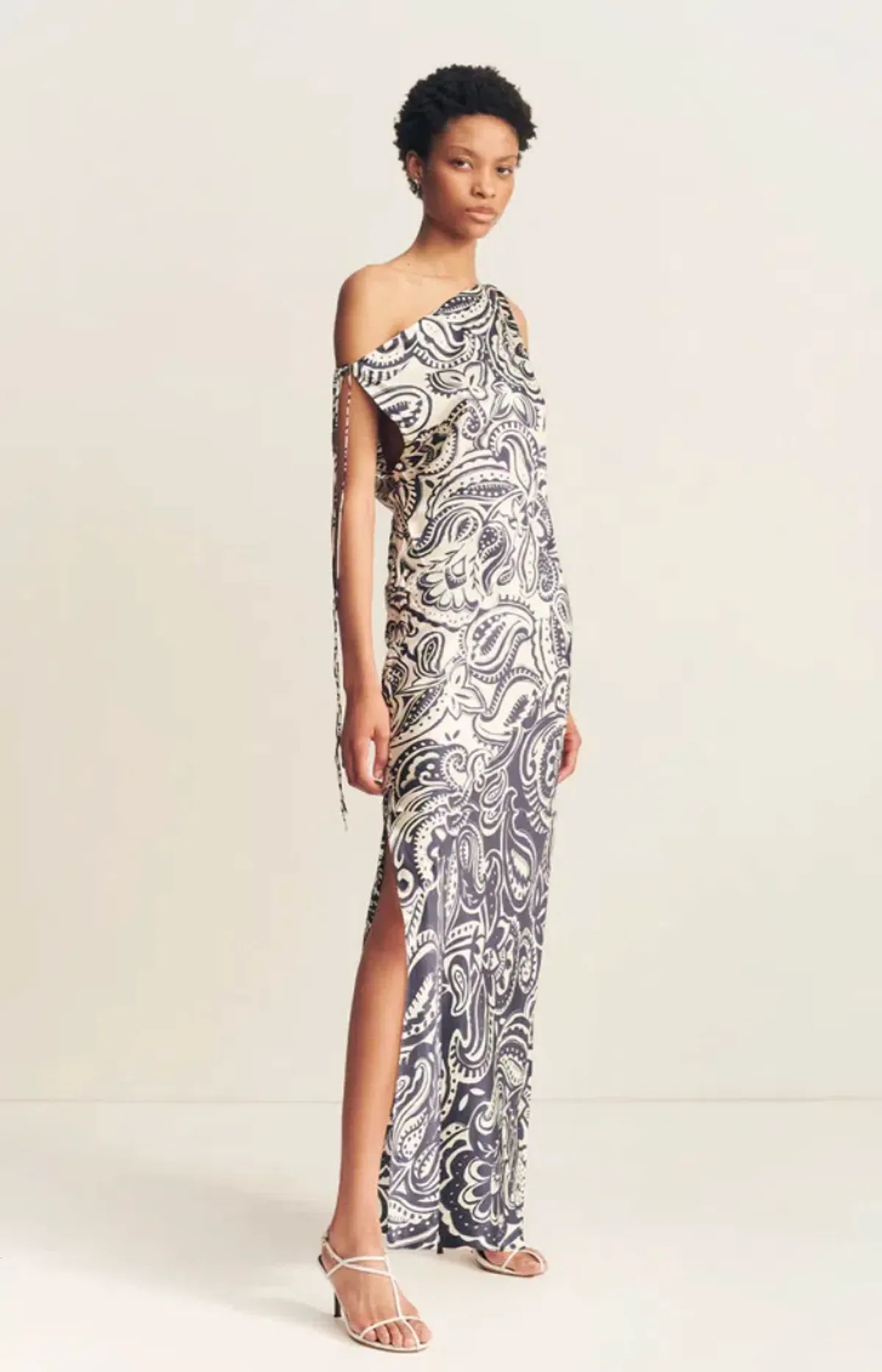 Shona Joy Anthea Silk Tie Maxi Dress Print Size 14 - Image 3